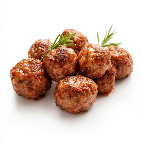 Ready-to-cook cultivated beef meatballs with rich flavor