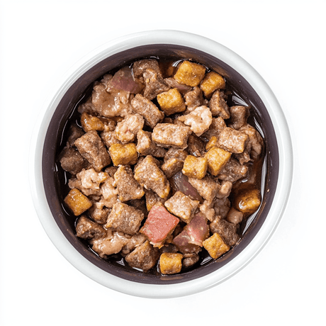 Premium cultivated meat food for feline nutrition